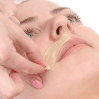 beauty salon, facial hair or mustache depilation, skin treatment and care