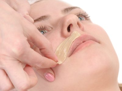 beauty salon, facial hair or mustache depilation, skin treatment and care